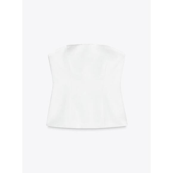 Nwt-Zara satin effect strapless top-XL - Picture 1 of 6